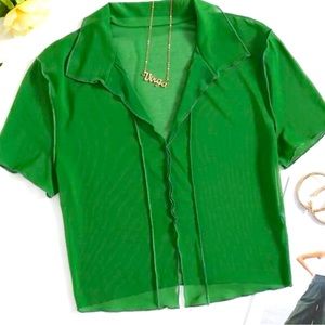 Mesh green shirt